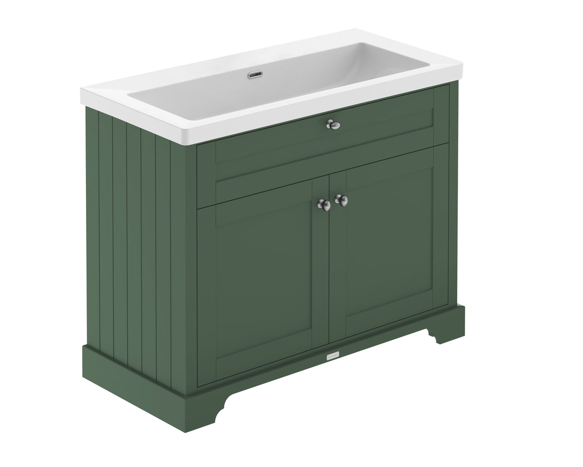 Old London 1000mm 2 Door Floor Standing Vanity Unit With Fireclay Basin