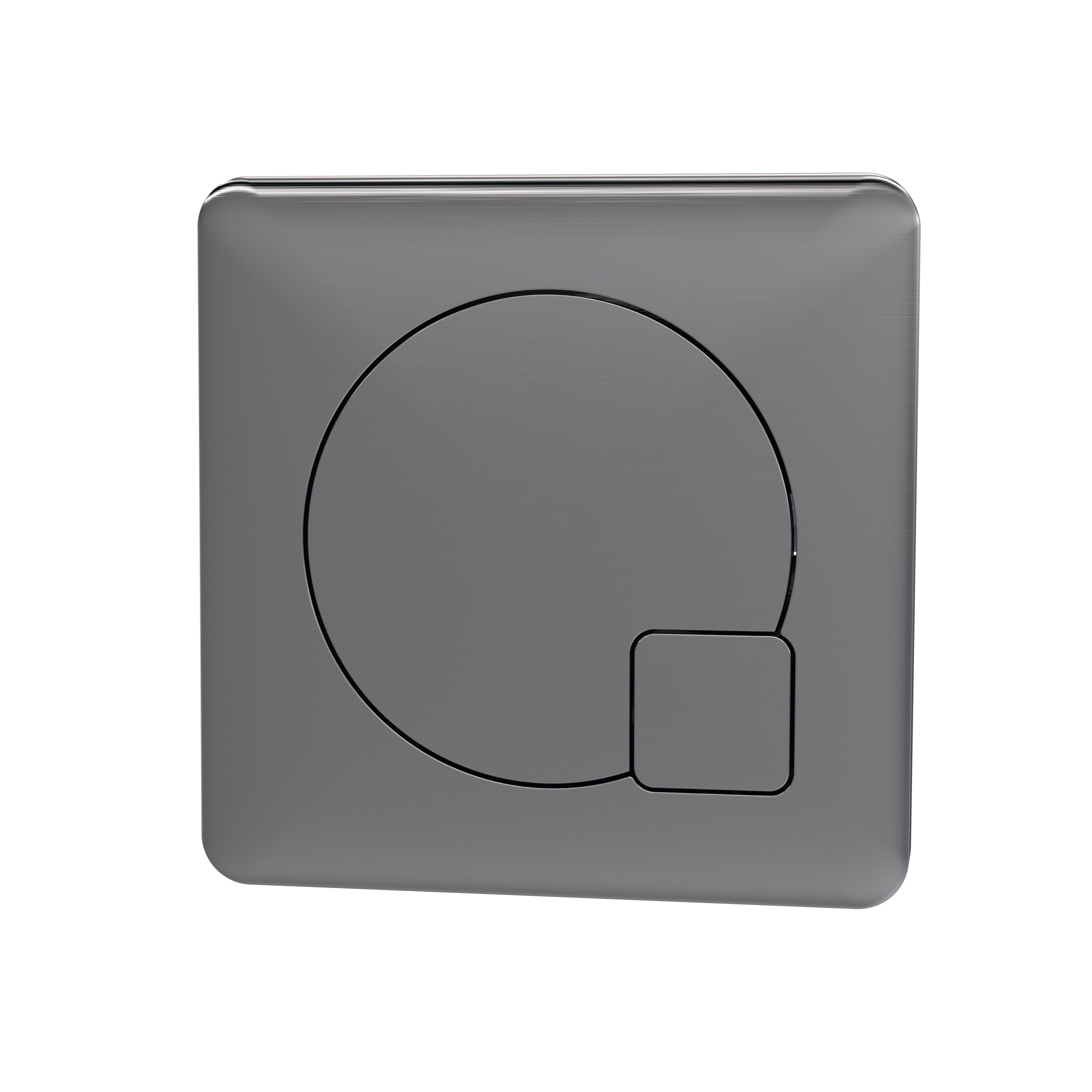 Square Brushed Pewter Dual Flush Push Button
