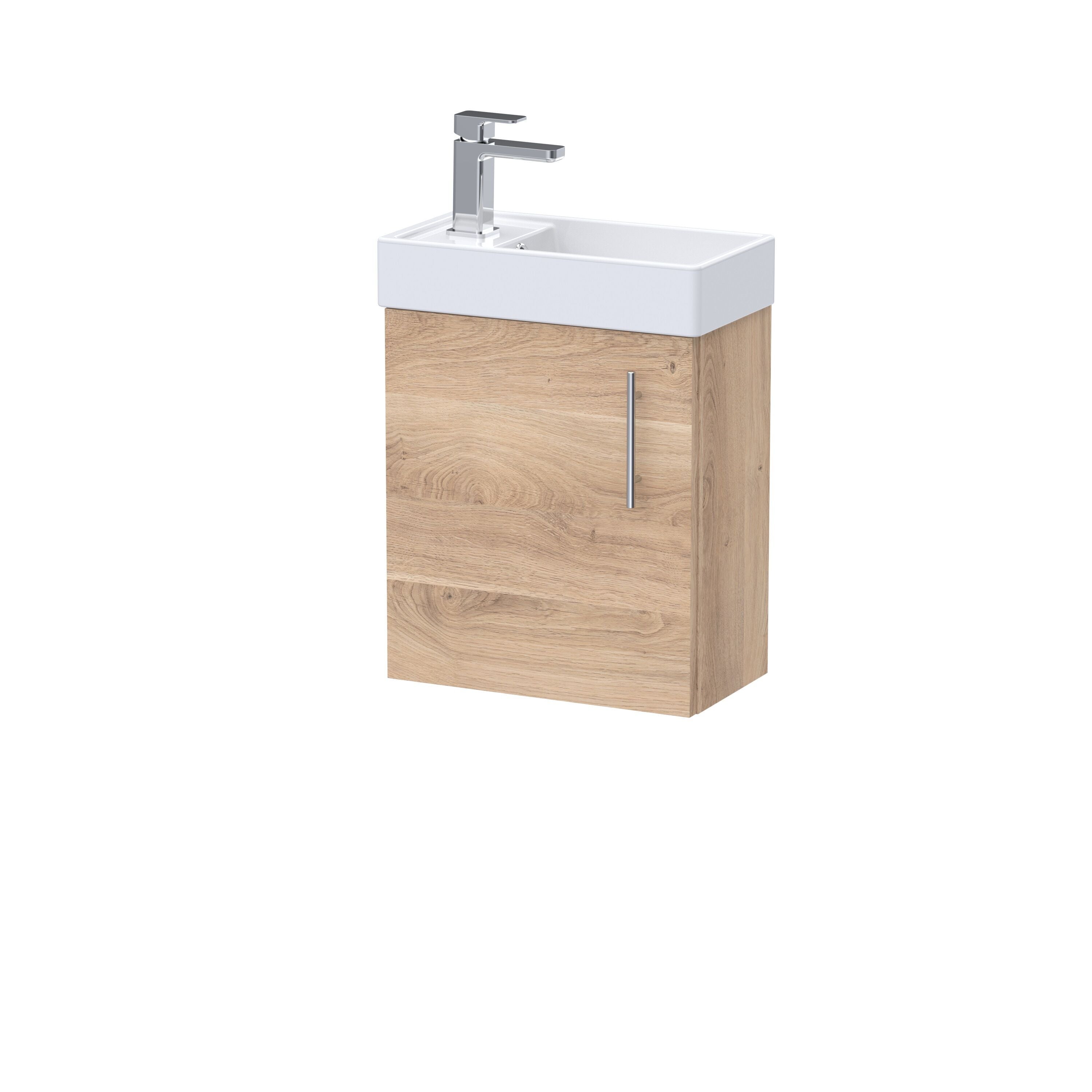 nuie Vault 400mm Bleached Oak Wall Hung Vanity Unit With Basin