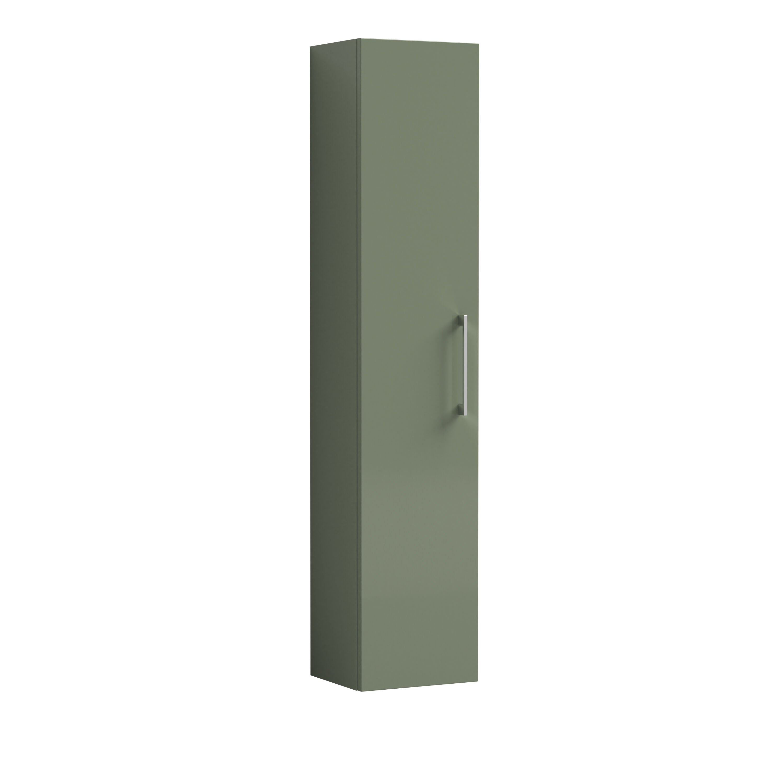 nuie Arno 300mm Satin Green Wall Hung Tall Cabinet