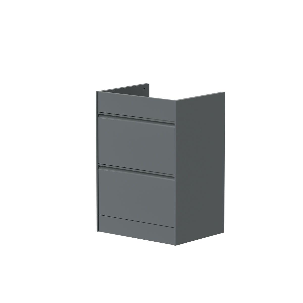Moon 600mm 2 Drawer Floor Standing Unit Matt Grey - MOON600FS-G