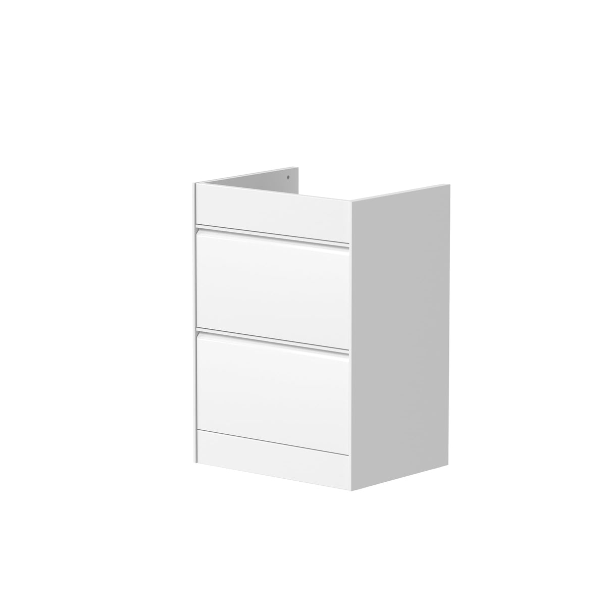 Moon 600mm 2 Drawer Floor Standing Unit Matt White - MOON600FS-W
