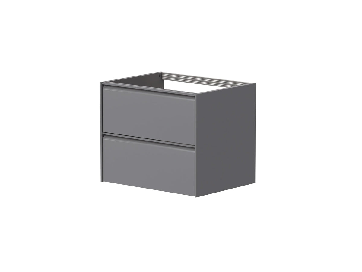 Moon 600mm 2 Drawer Wall Mounted Unit Matt Grey - MOON600WM-G - MOON600WM-G 1