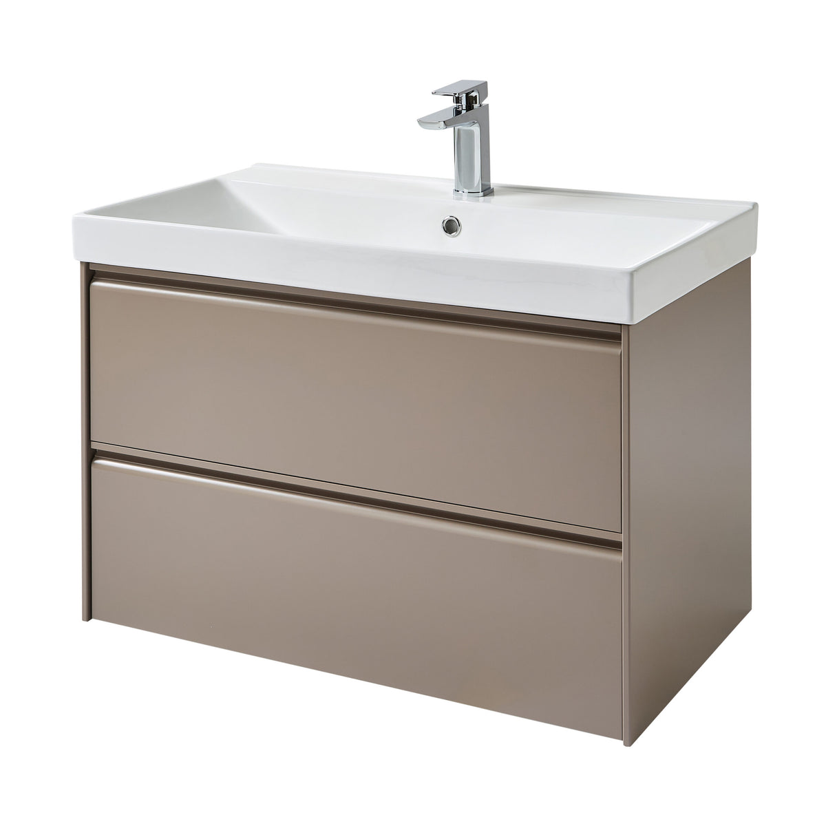 Moon 800mm 2 Drawer Wall Mounted Unit Cocoa - MOON800WM-C - MOON800WM-C 2