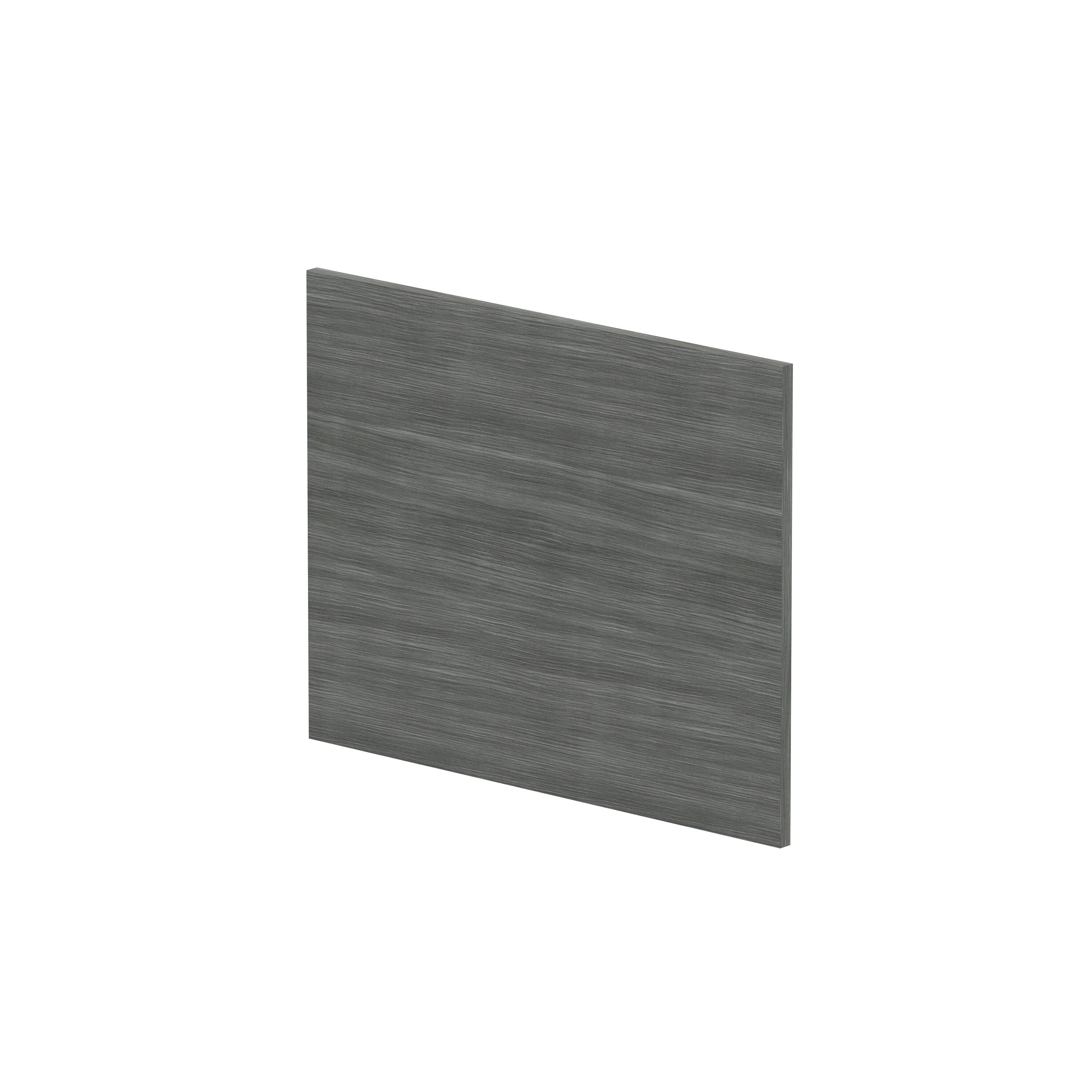 nuie 700mm L-Shape Square Anthracite Woodgrain MFC Shower Bath End Panel