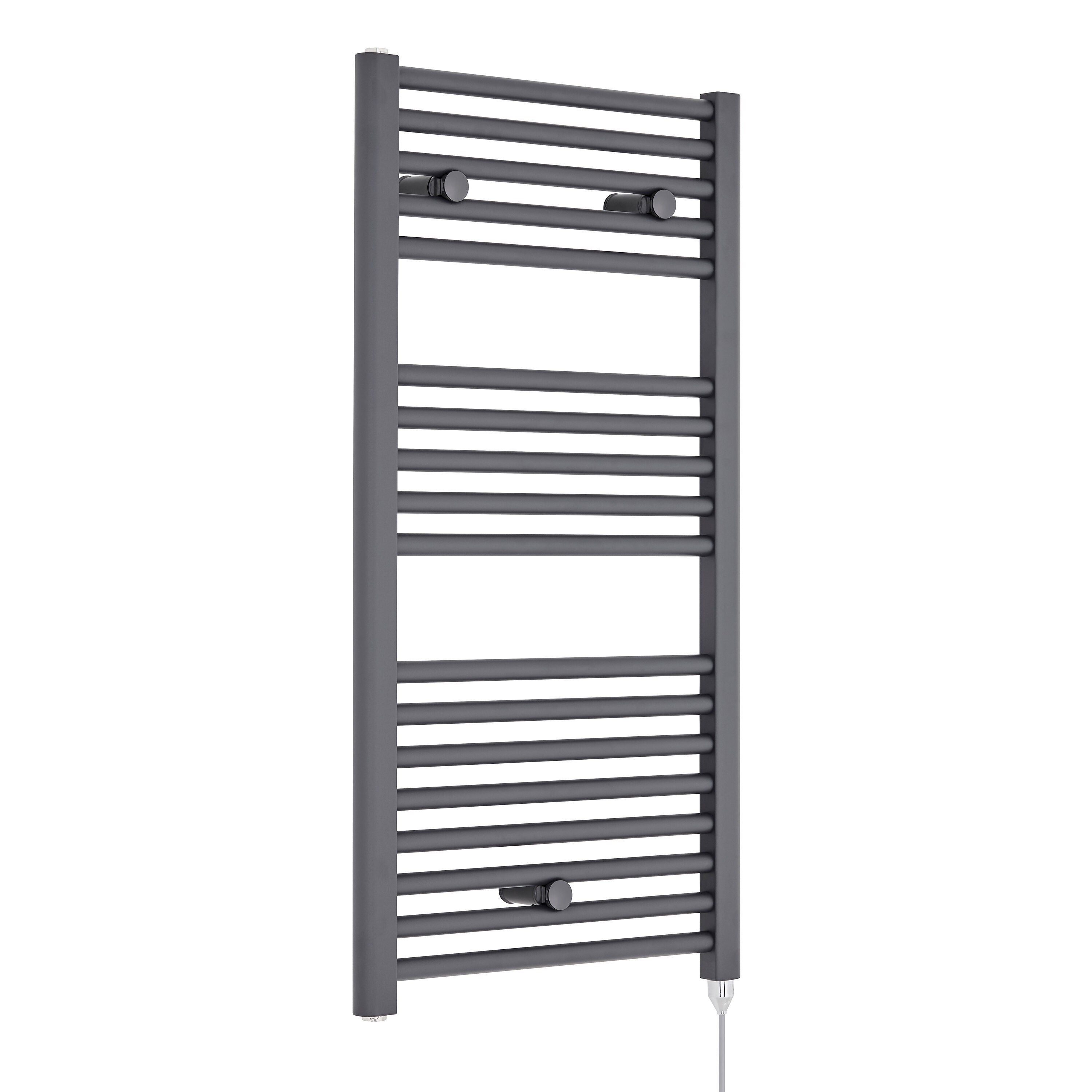 Anthracite 920mm x 480mm Vertical Electric Heated Towel Rail