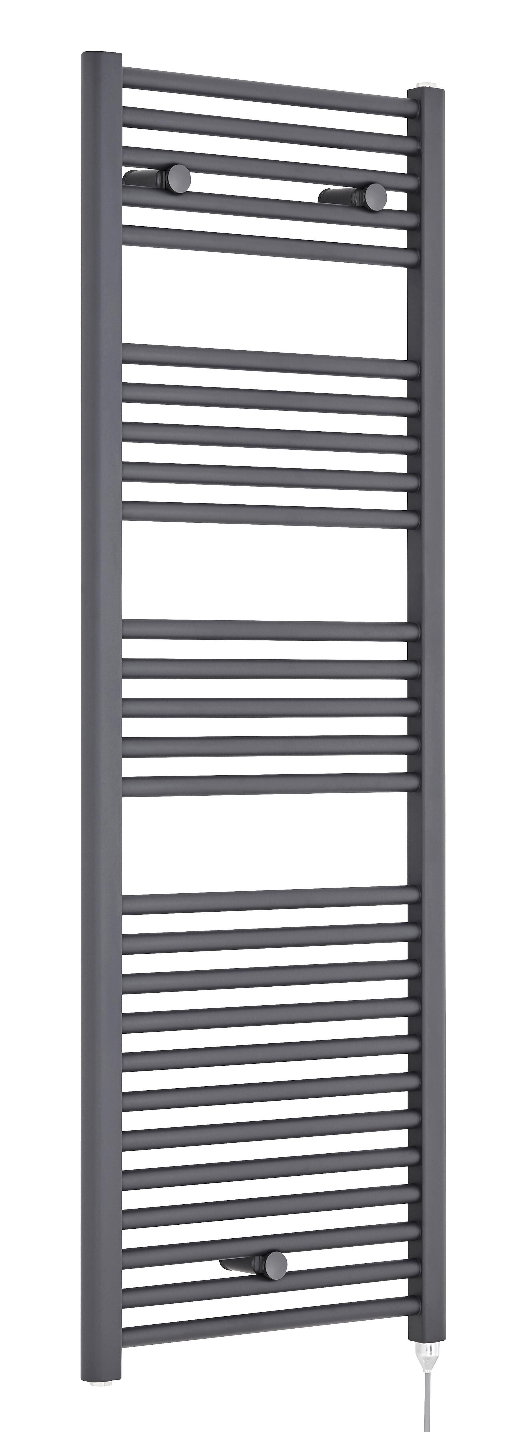 Anthracite 1375mm x 480mm Vertical Electric Heated Towel Rail