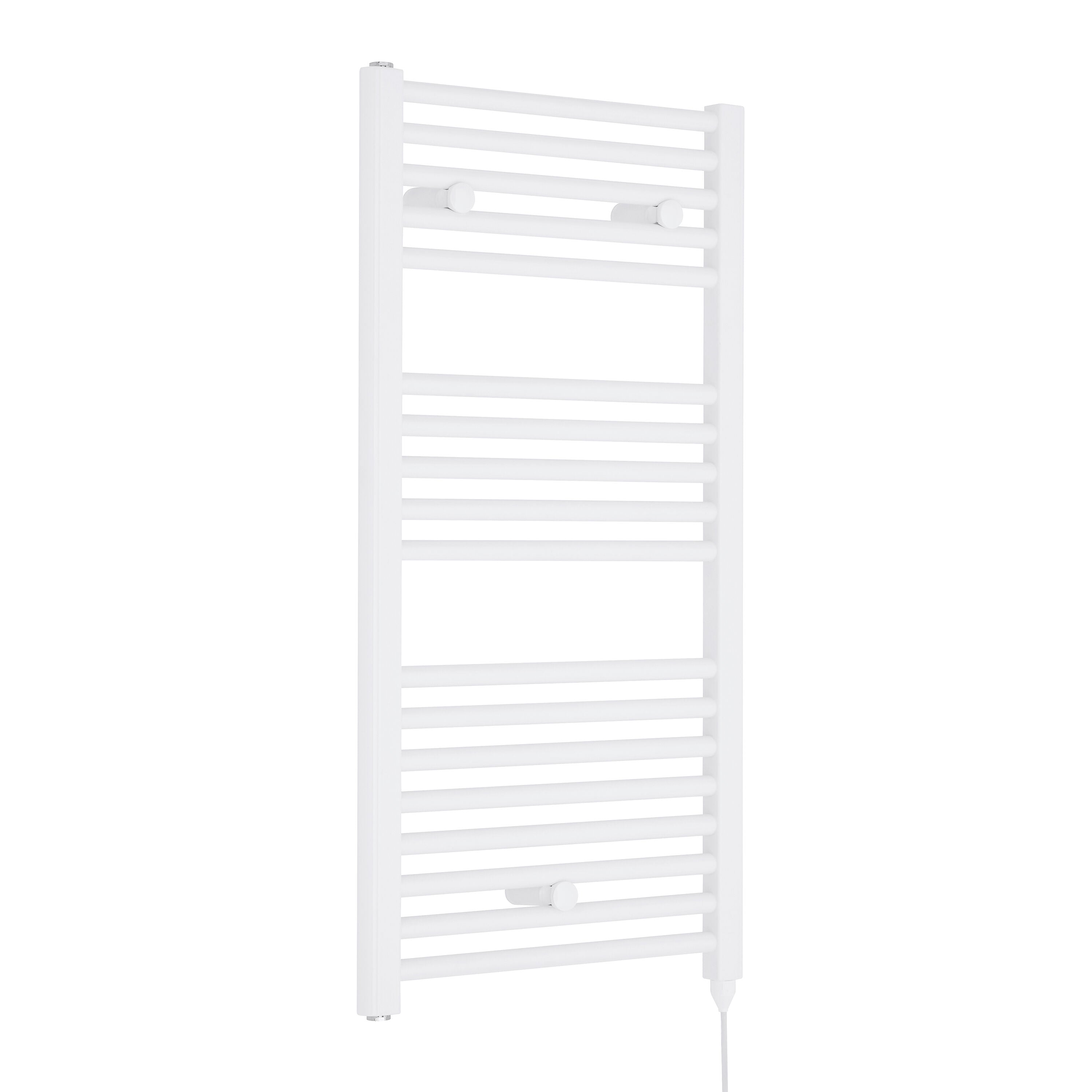 White 920mm x 480mm Vertical Electric Heated Towel Rail