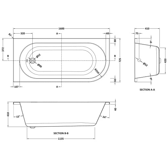 Pure Complete Bathroom Suite – 1600mm Corner Bath & 1400mm Walk-In Shower