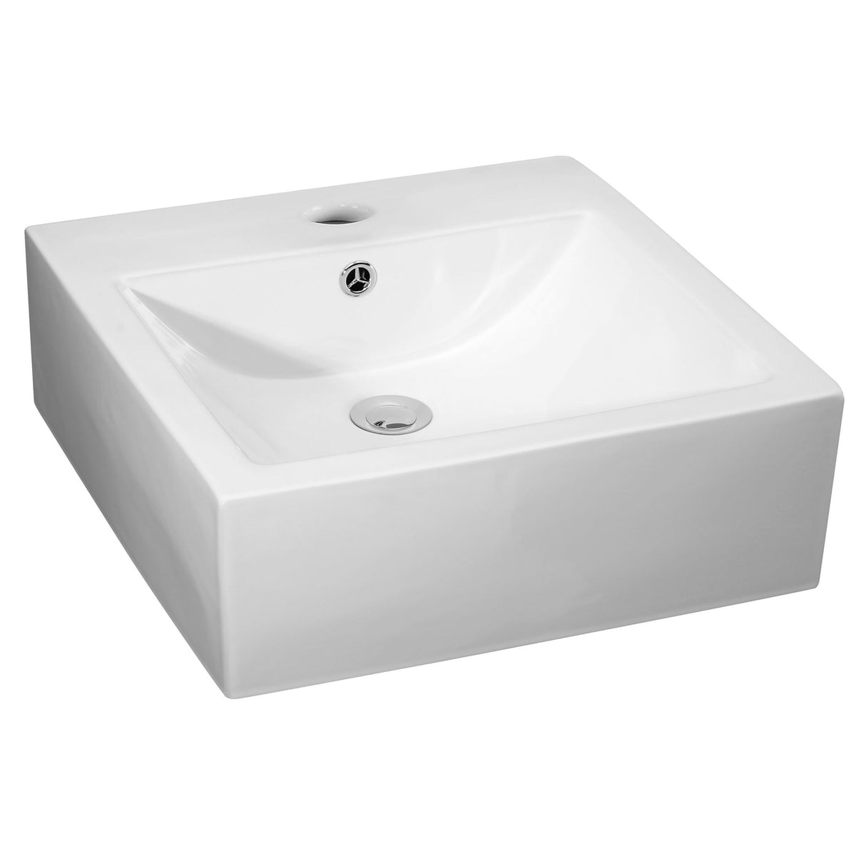 Hudson Reed 1 Tap Hole 460mm Ceramic Square Vessel Basin
