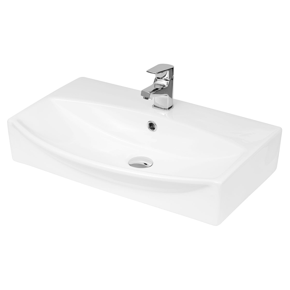 Hudson Reed 1 Tap Hole 600mm Ceramic Wall Hung Basin