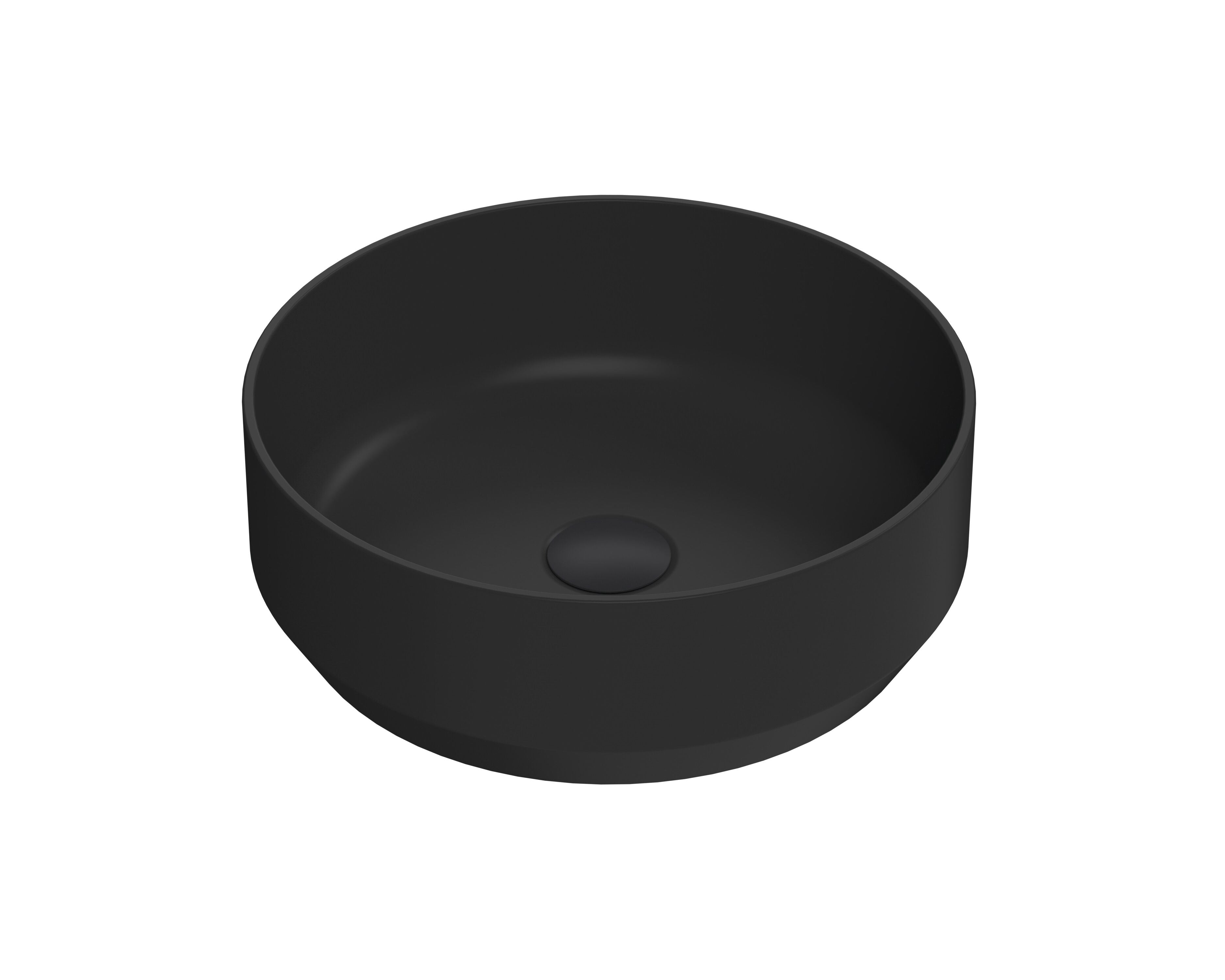 350mm Ceramic Matt Black Vessel Basin