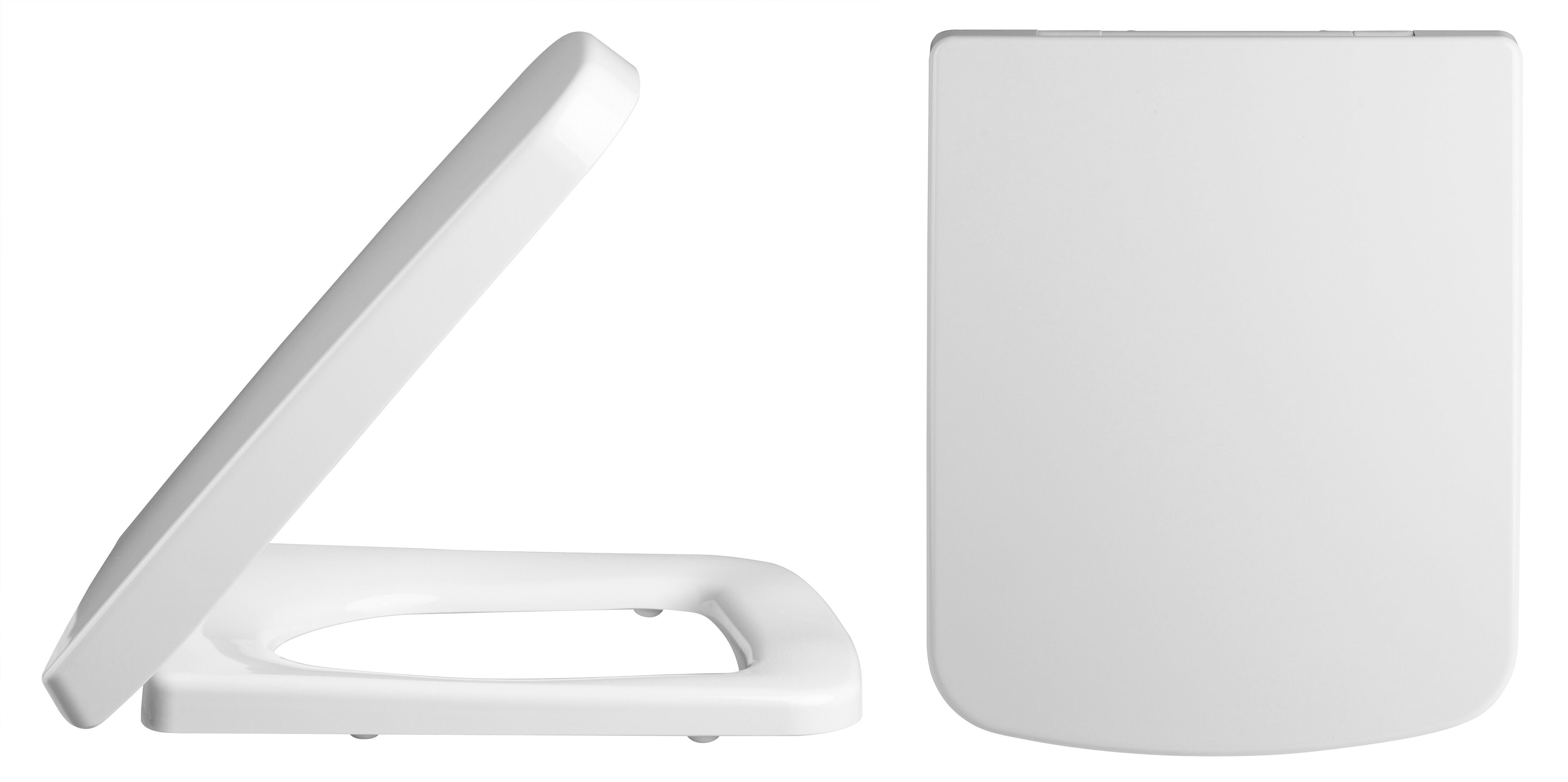 nuie White D-Shaped Soft Close Toilet Seat With Top Fix Hinge