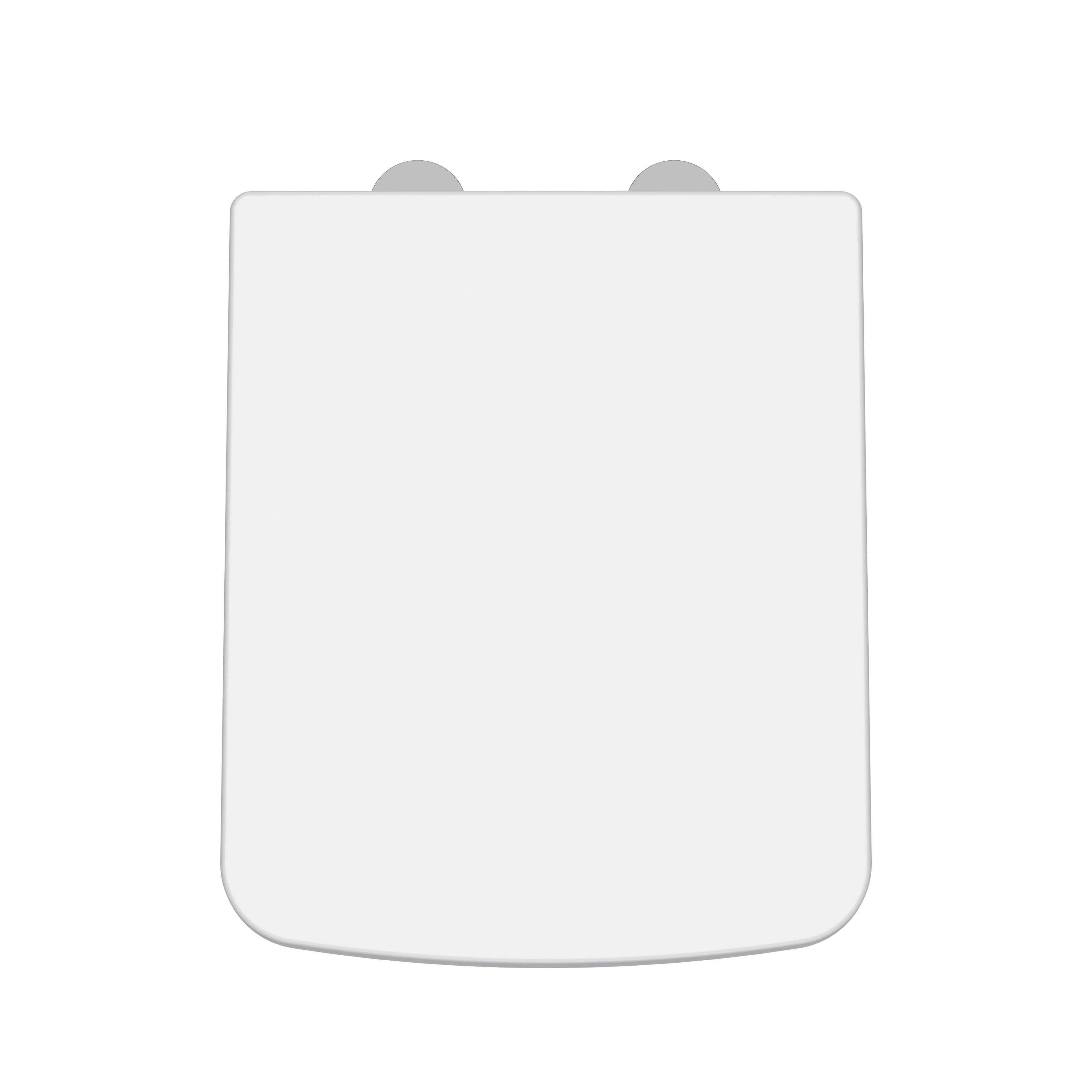 Gloss White D-Shaped Soft Close Toilet Seat With Quick Release Hinge