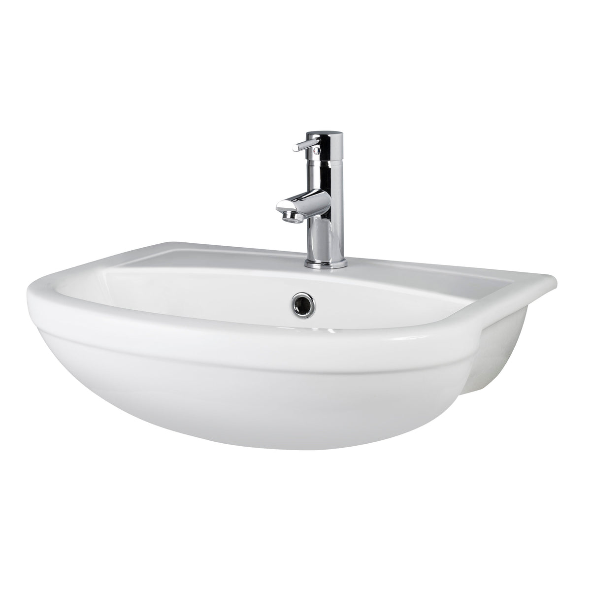 Hudson Reed Harmony 500mm 1 Tap Hole Ceramic Semi-Recessed Basin