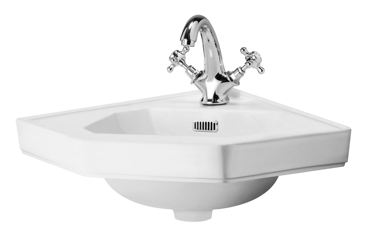 Old London Richmond 1 Tap Hole Ceramic Corner Basin