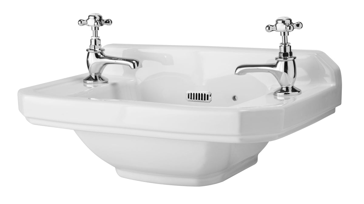 Old London Richmond 2 Tap Hole 515mm Ceramic Cloakroom Basin