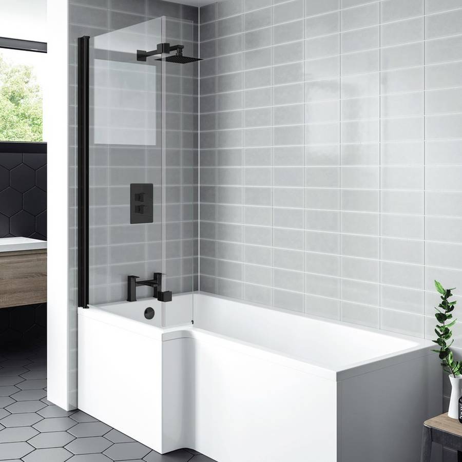 Nero L Shaped Shower Bath Screen - NER-LS - NER-LS 1