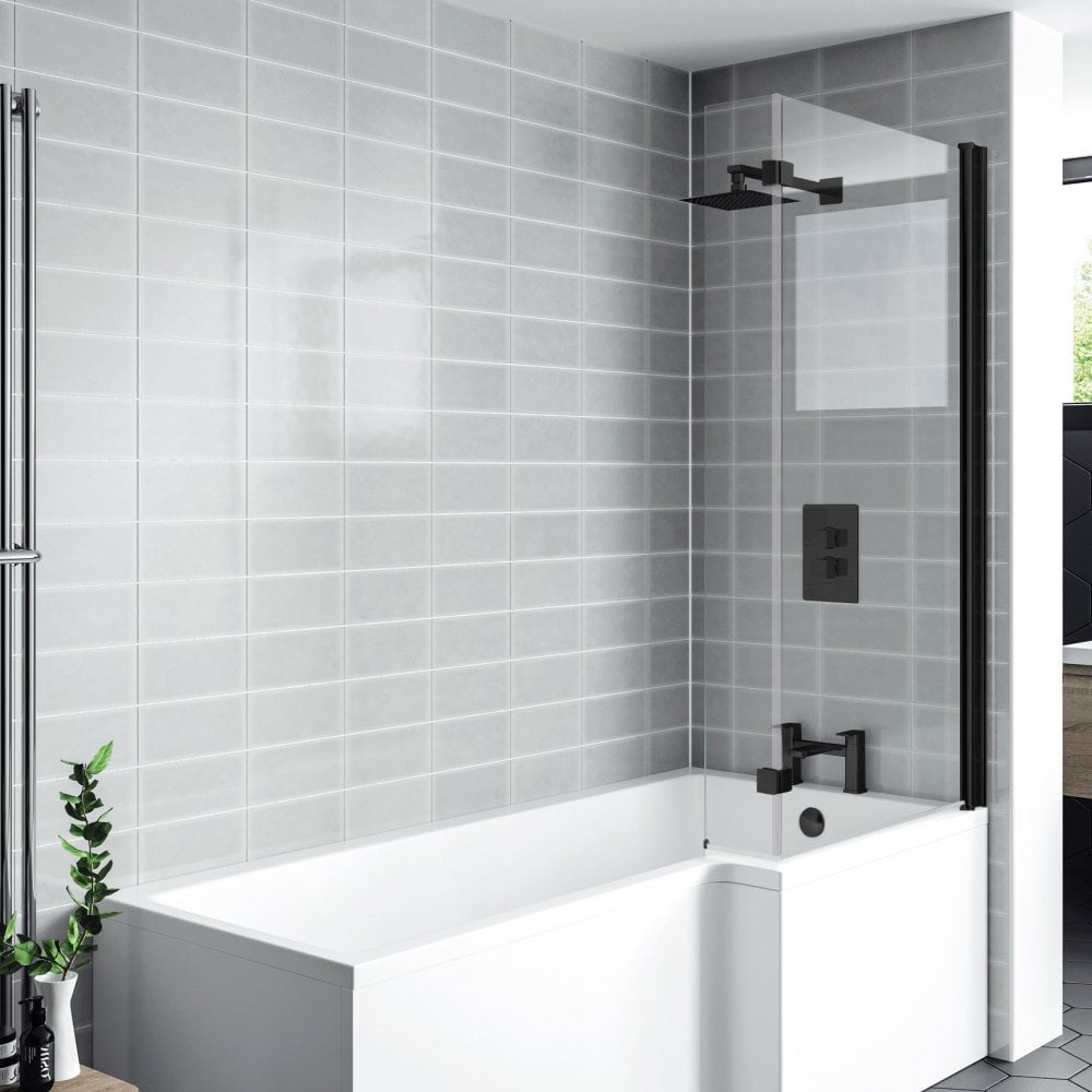 Nero L Shaped Shower Bath Screen - NER-LS - NER-LS 3