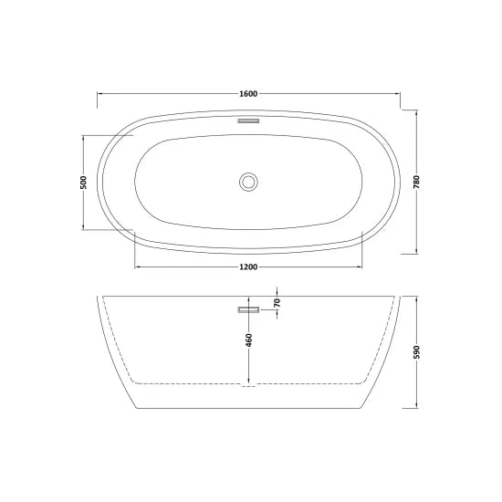 Pendulum 1600mm Freestanding Bath | Pure Trade Bathrooms