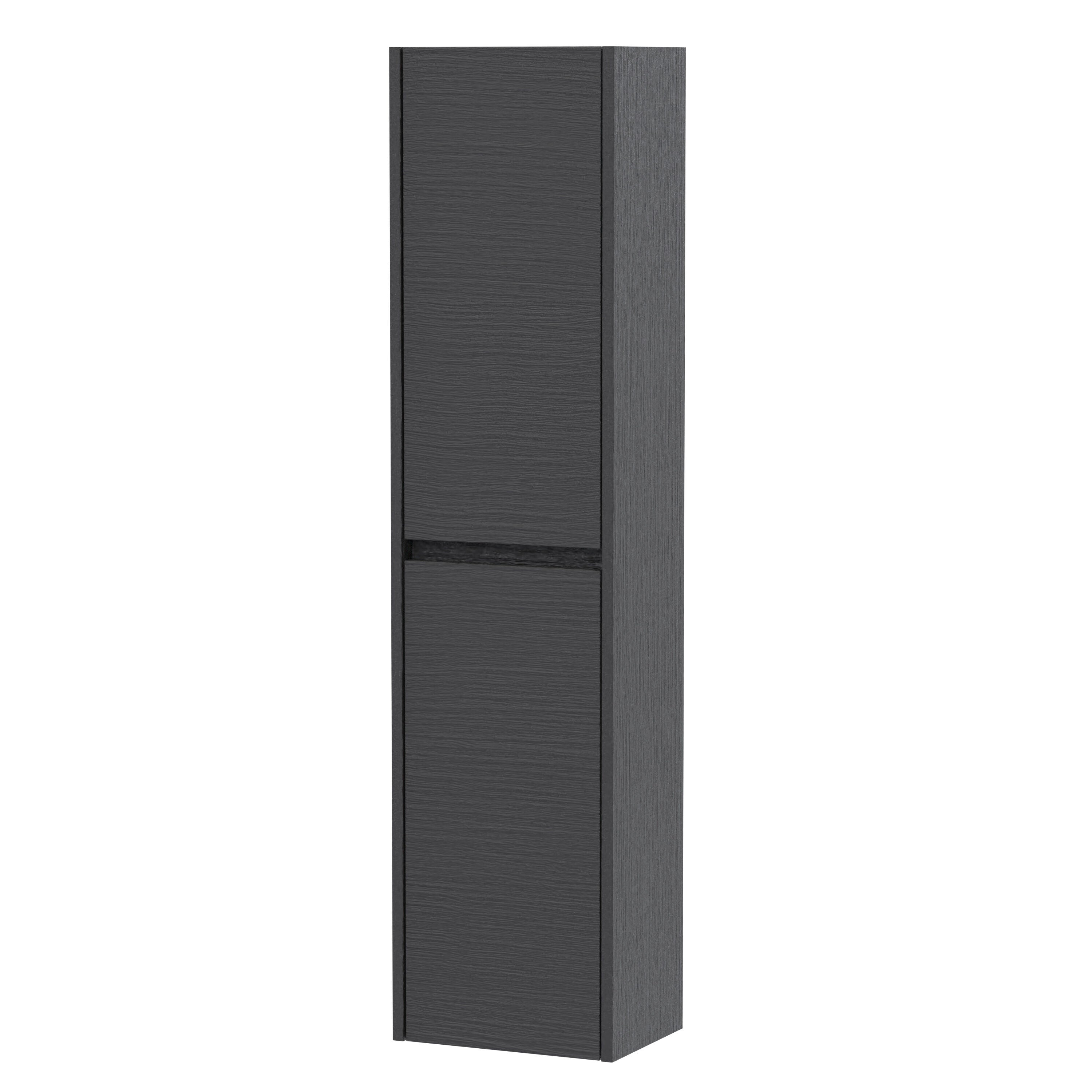 nuie 350mm Graphite Grey Woodgrain Wall Hung Tall Cabinet