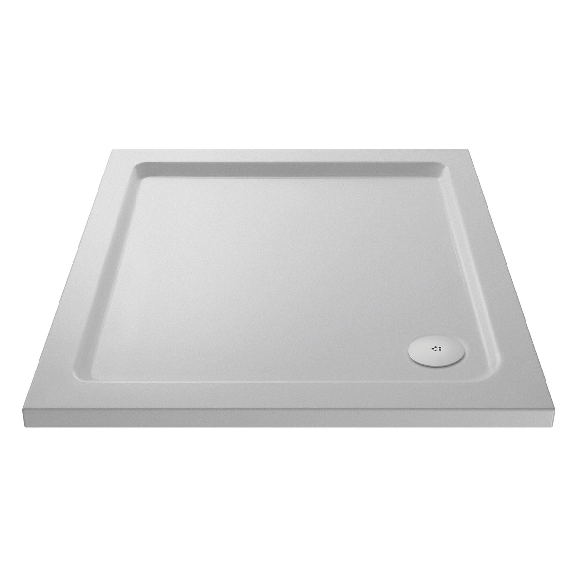 Hudson Reed 800mm x 800mm White Slip Resistant Slimline Square Shower Tray