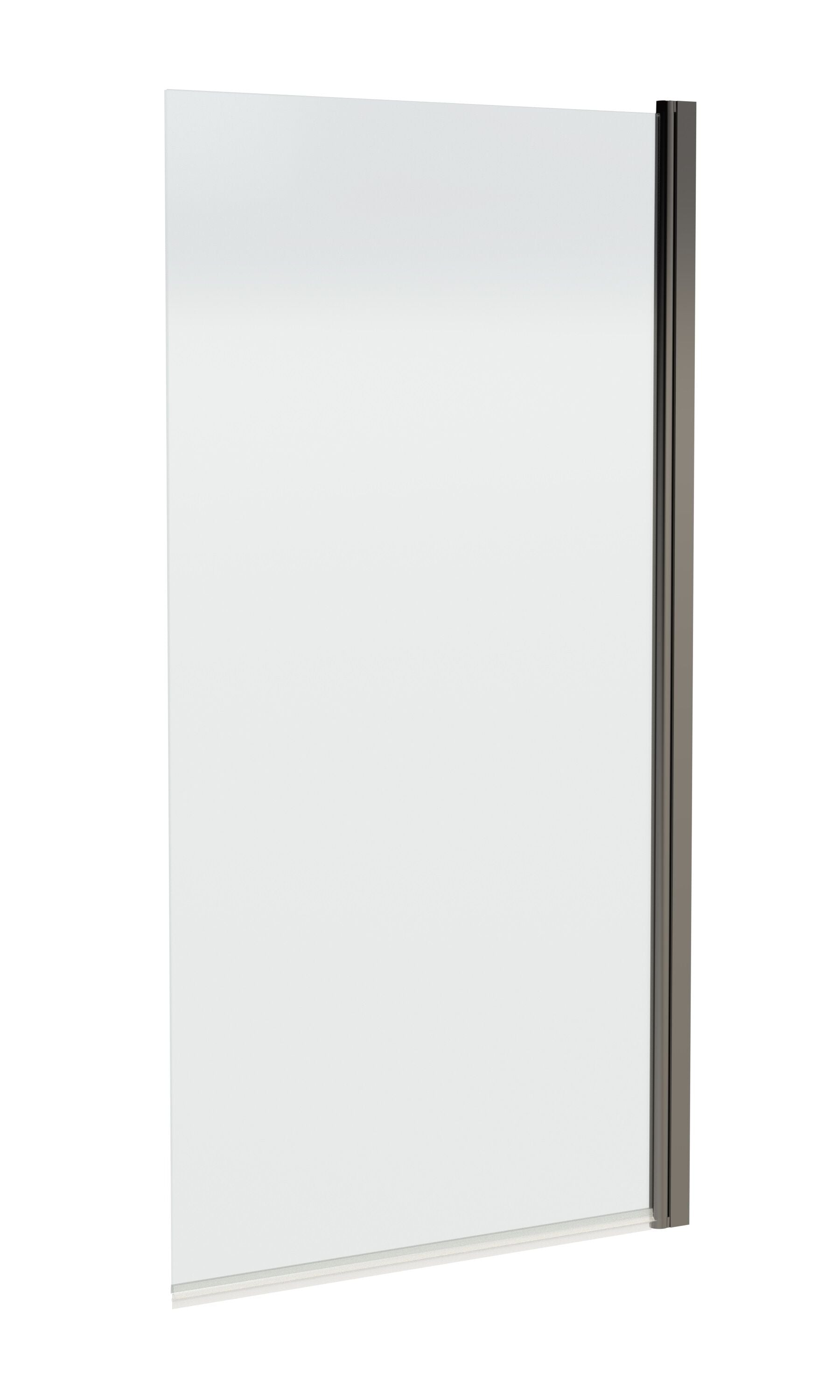 nuie 800mm Matt Black Bath Screen