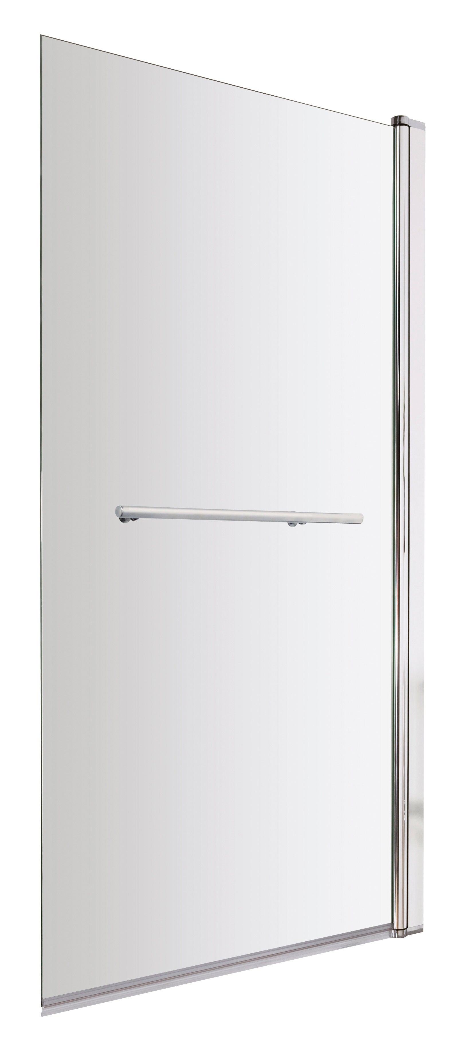 nuie 800mm Chrome Bath Screen With Rail