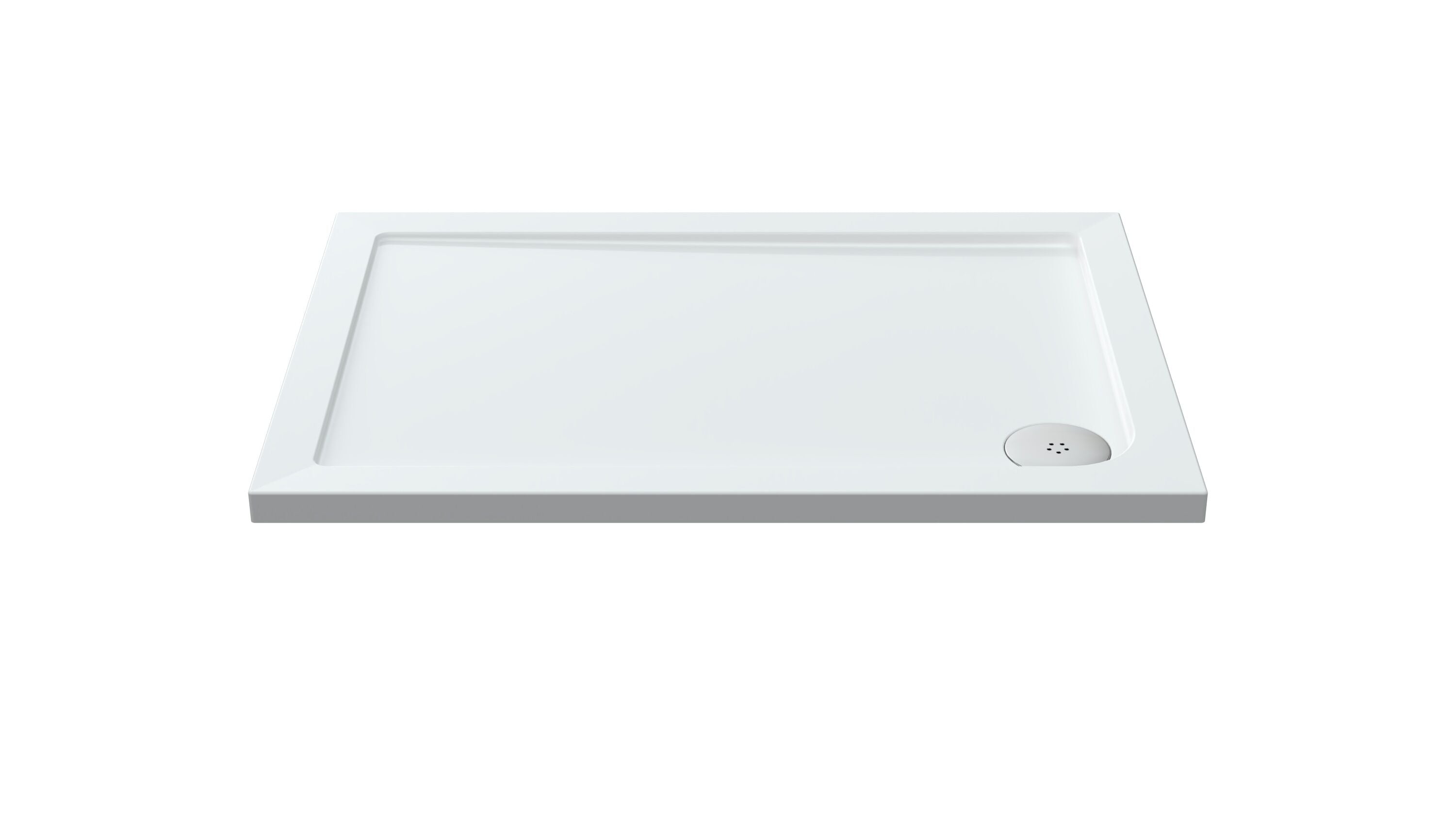 1000 x 700mm White Slimline Rectangular Shower Tray