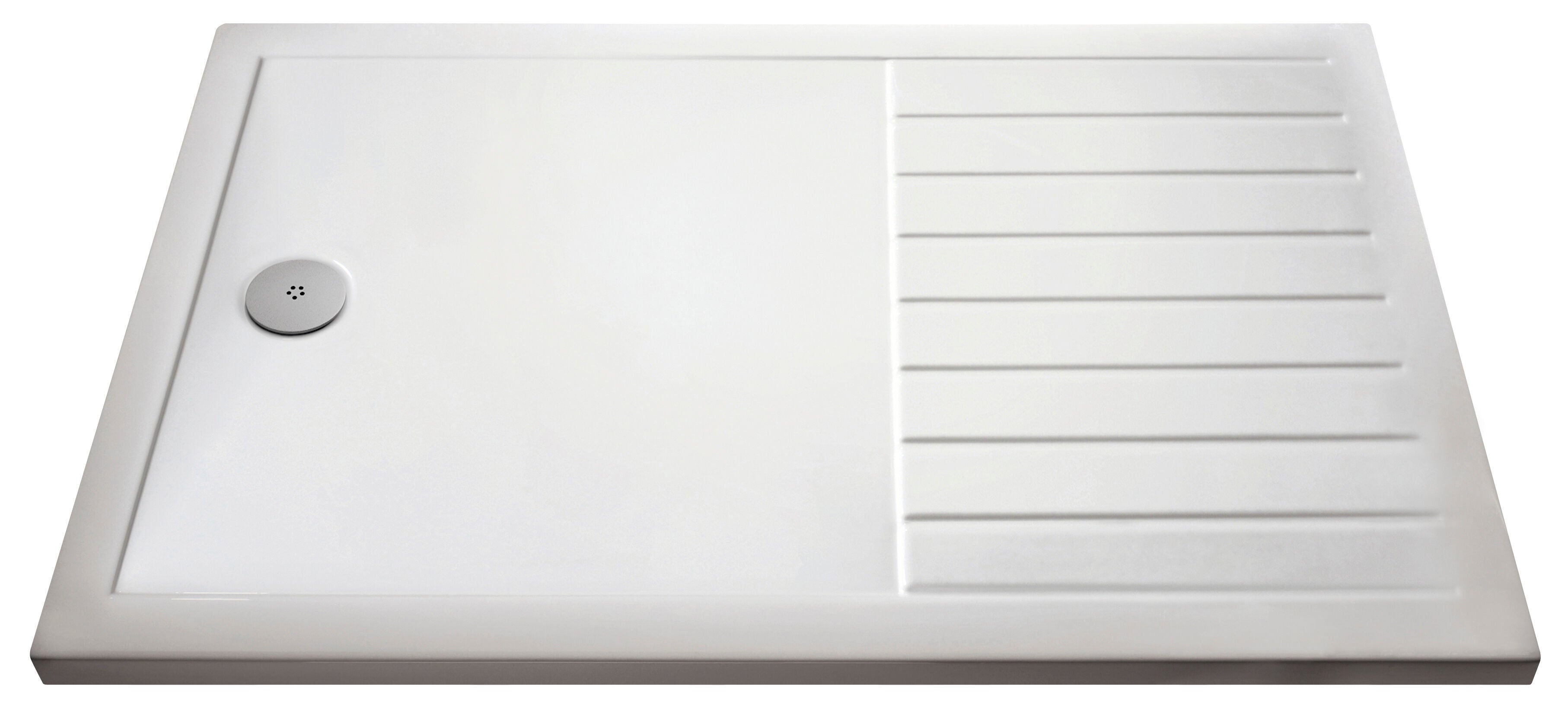 1700 x 800mm White Slimline Rectangular Walk In Shower Tray