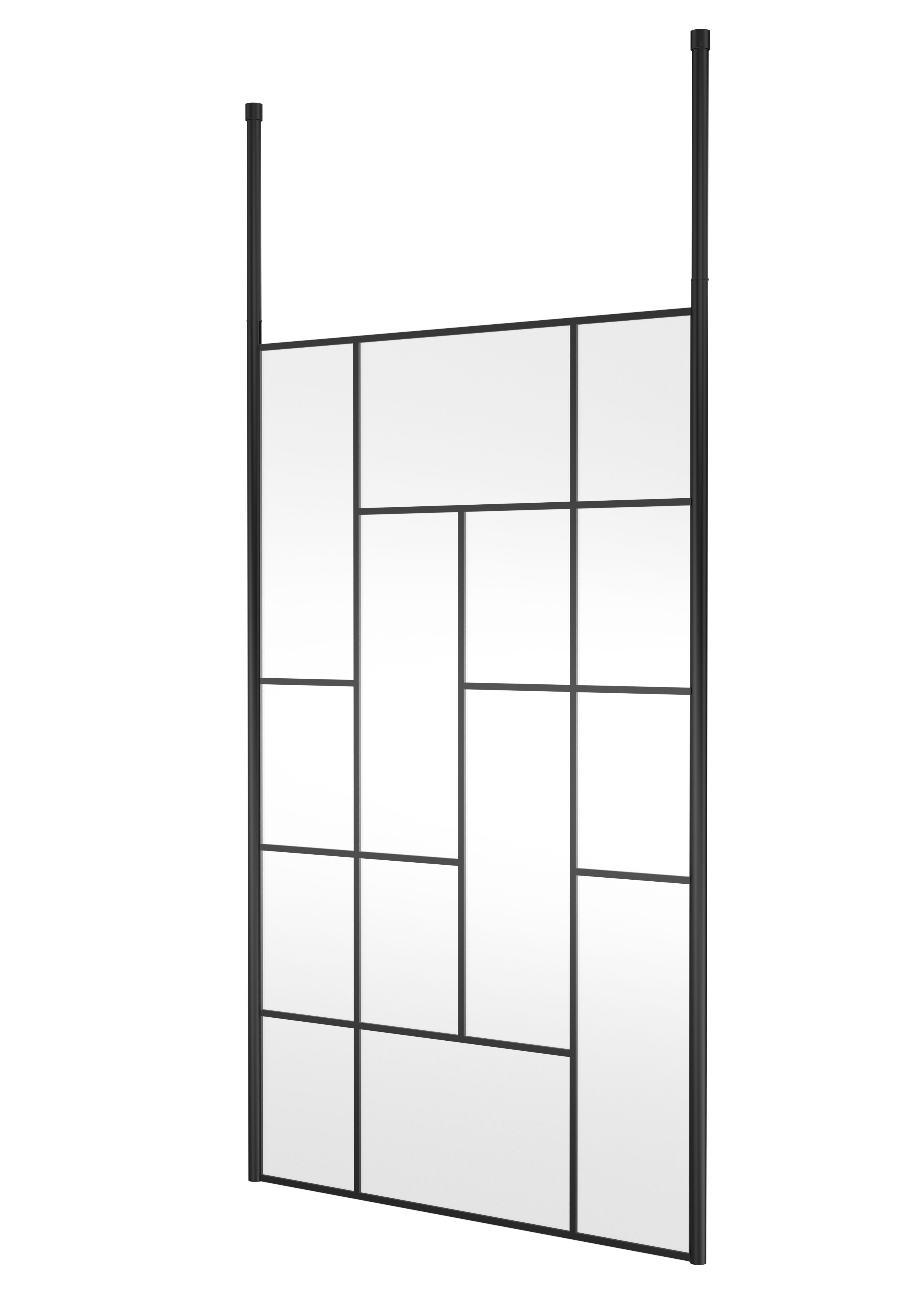 nuie 1200mm Matt Black Wetroom Panel