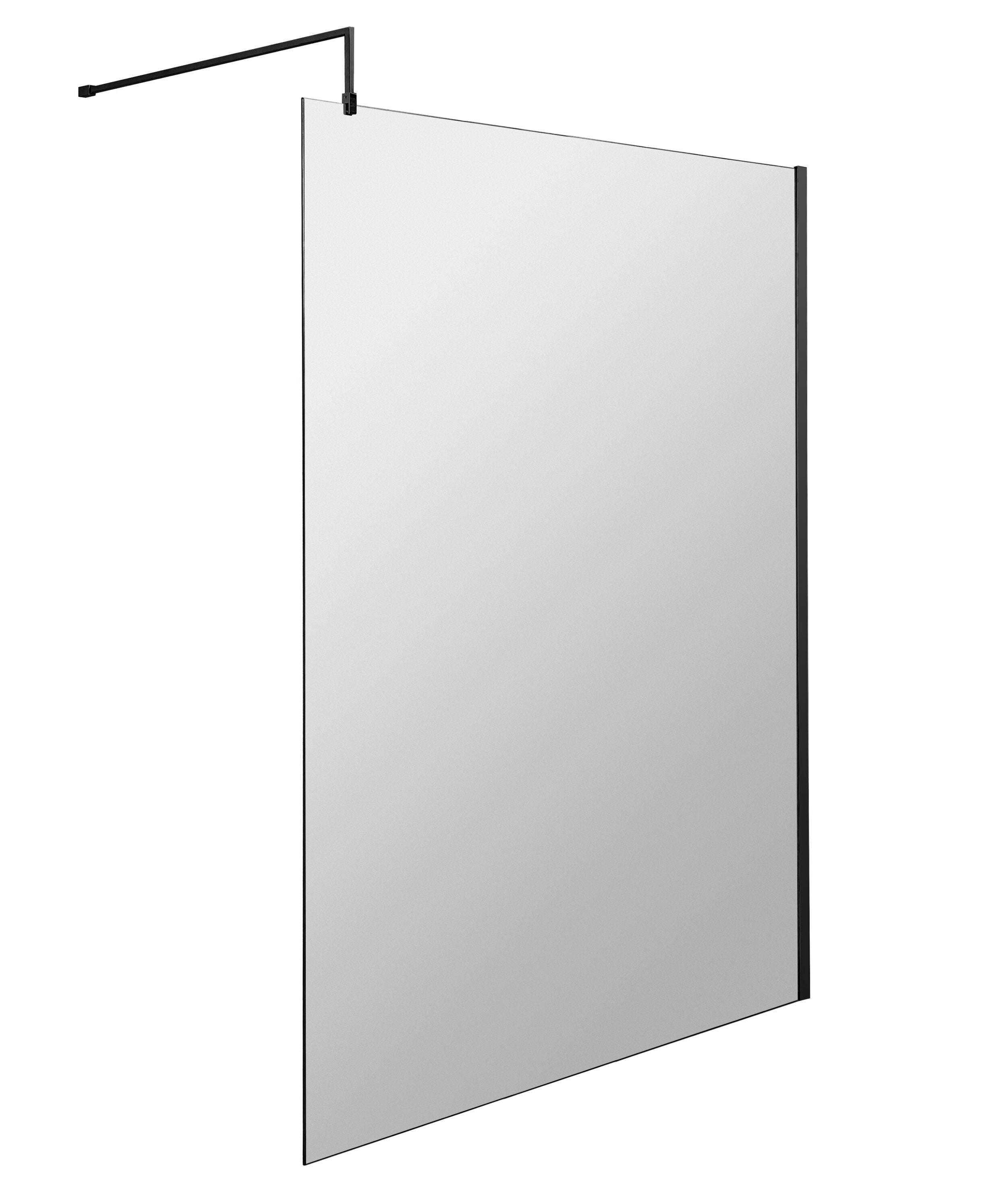 nuie 1400mm Matt Black Wetroom Panel
