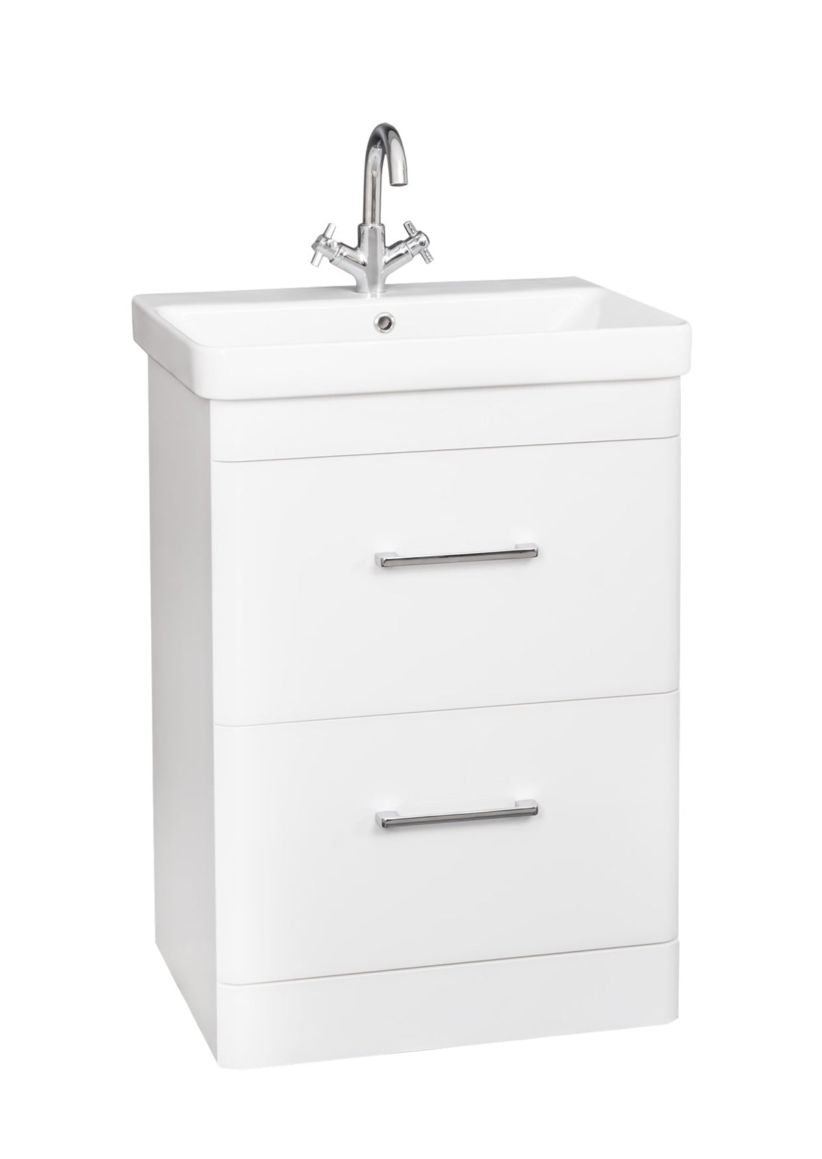 Options 24 600mm 2 Drawer Unit White - OPT600DR-WT