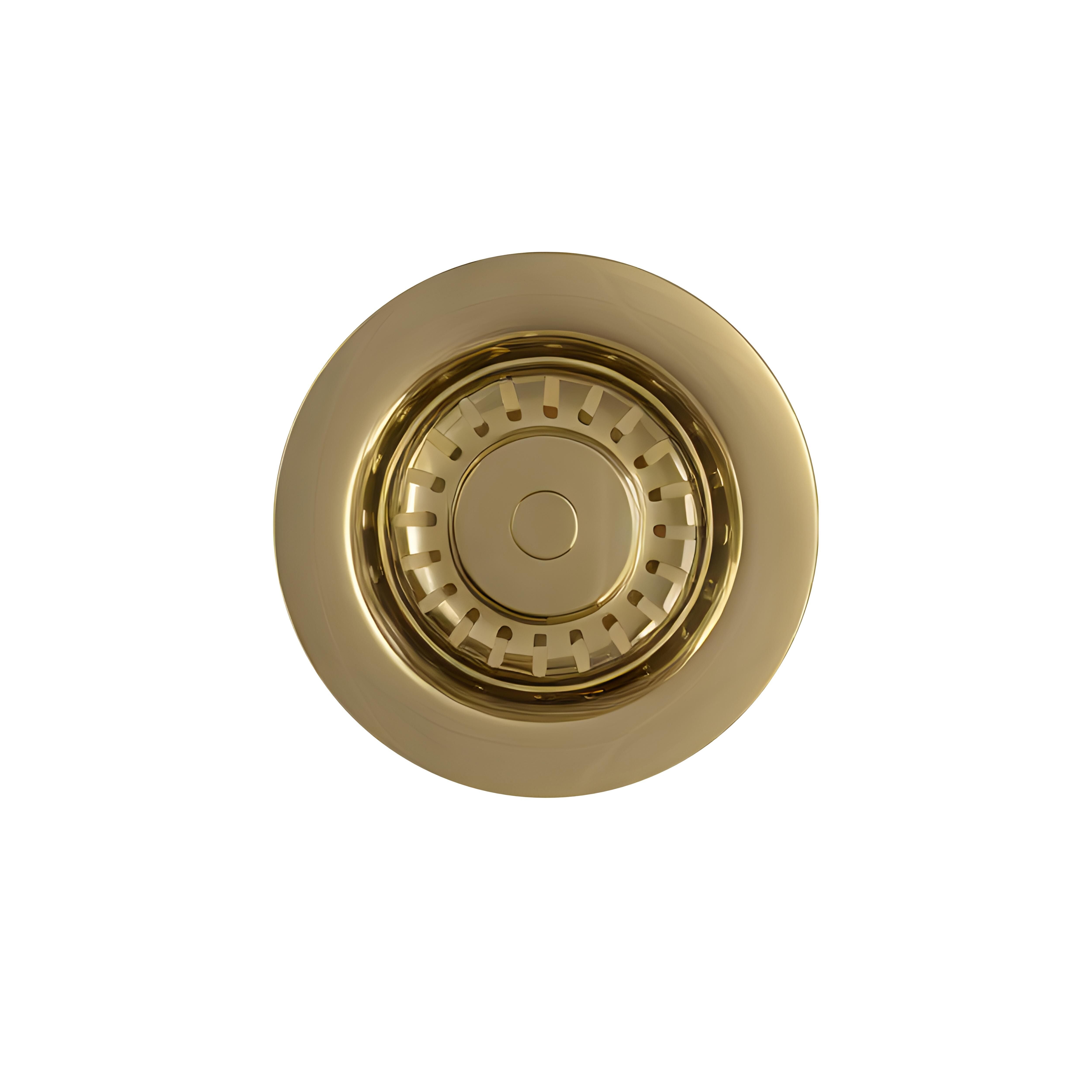 Brushed Brass Top Fix Basket Strainer Basin Waste With Overflow