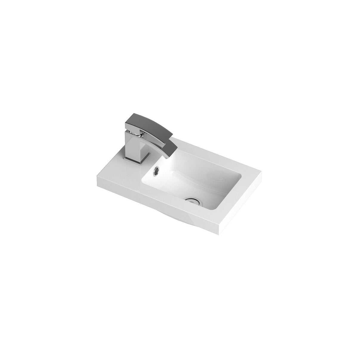 Hudson Reed Fusion 1 Tap Hole 400mm Compact Polymarble Basin
