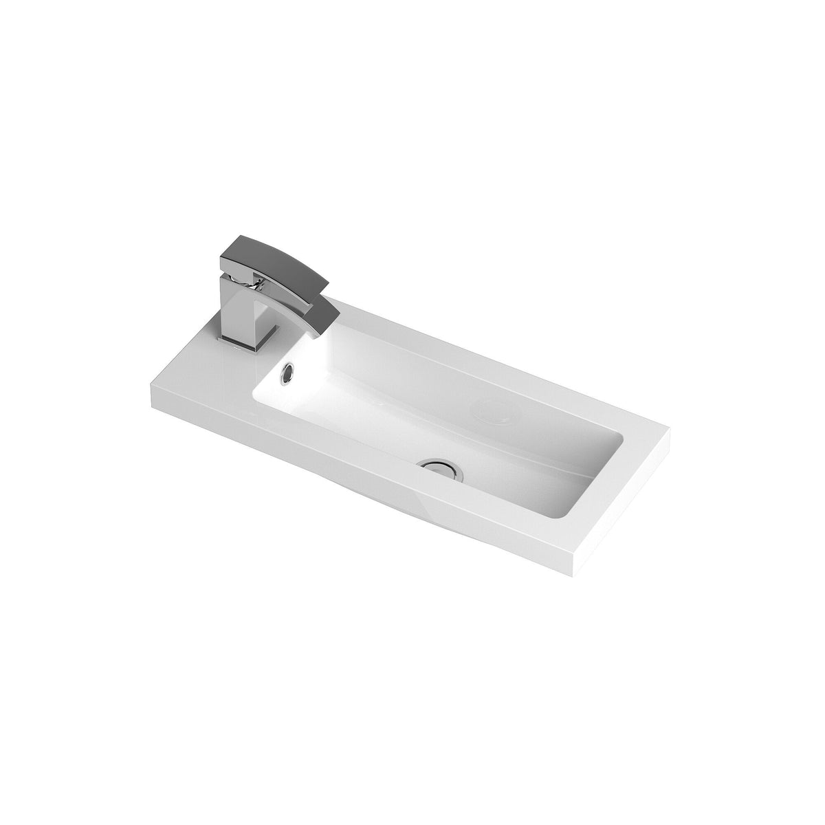 Hudson Reed Fusion 1 Tap Hole 600mm Compact Polymarble Basin