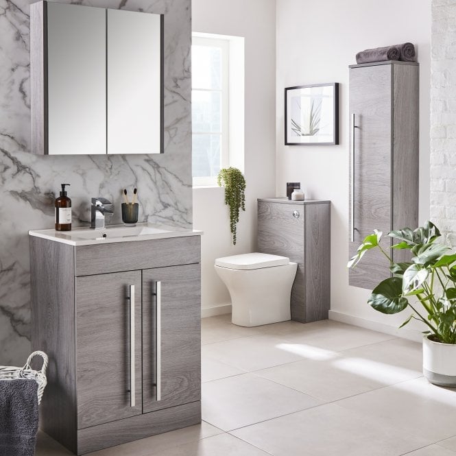 Purity 600mm Mirror Cabinet Silver Oak - PSO600MIR - PSO600MIR 1