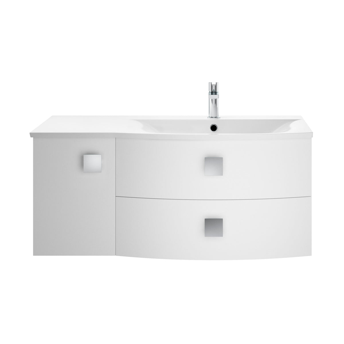 Hudson Reed Sarenna 1000mm Right-Hand 1 Door 2 Drawer Wall Hung Cabinet With Curved Basin