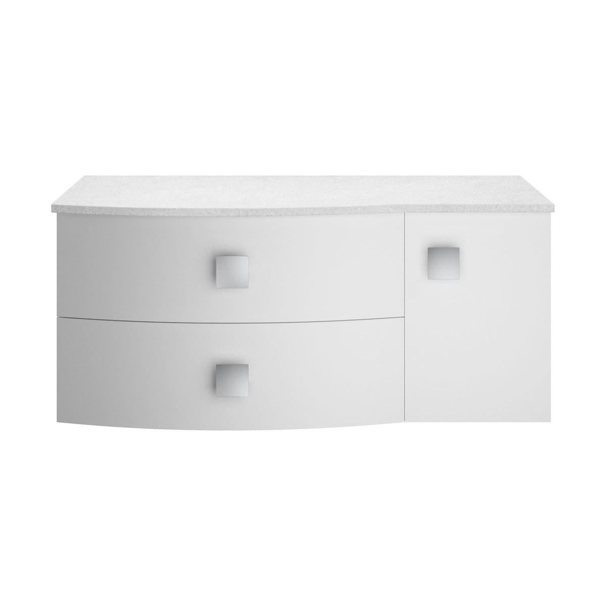 Hudson Reed Sarenna 1000mm 2 Drawer 1 Door Wall Hung Left Hand Vanity Unit With White Marble Top