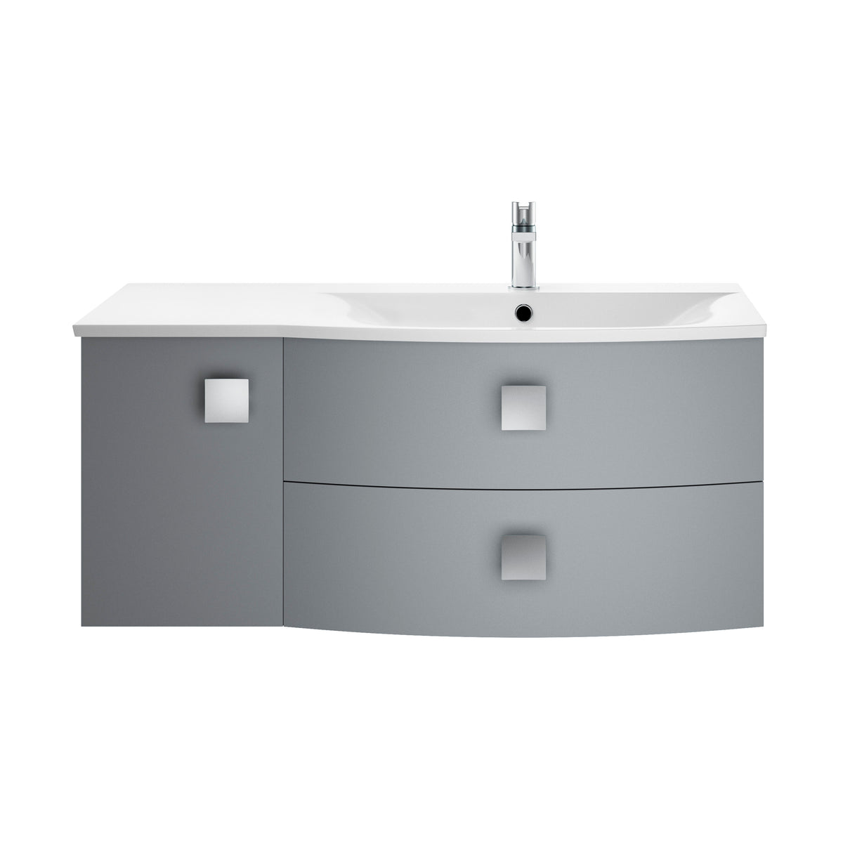 Hudson Reed Sarenna 1000mm Right-Hand 1 Door 2 Drawer Wall Hung Cabinet With Curved Basin