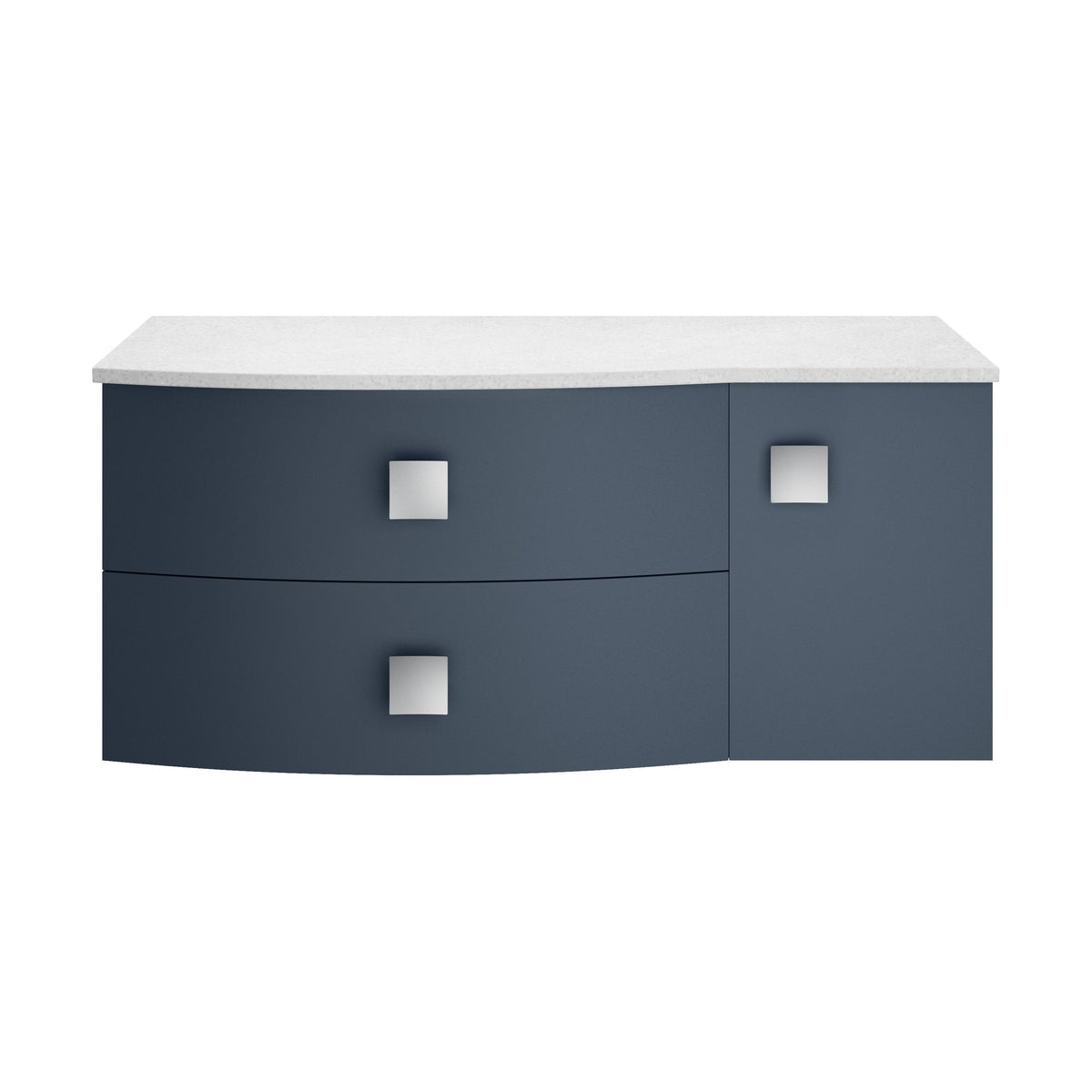 Hudson Reed Sarenna 1000mm 2 Drawer 1 Door Wall Hung Left Hand Vanity Unit With White Marble Top