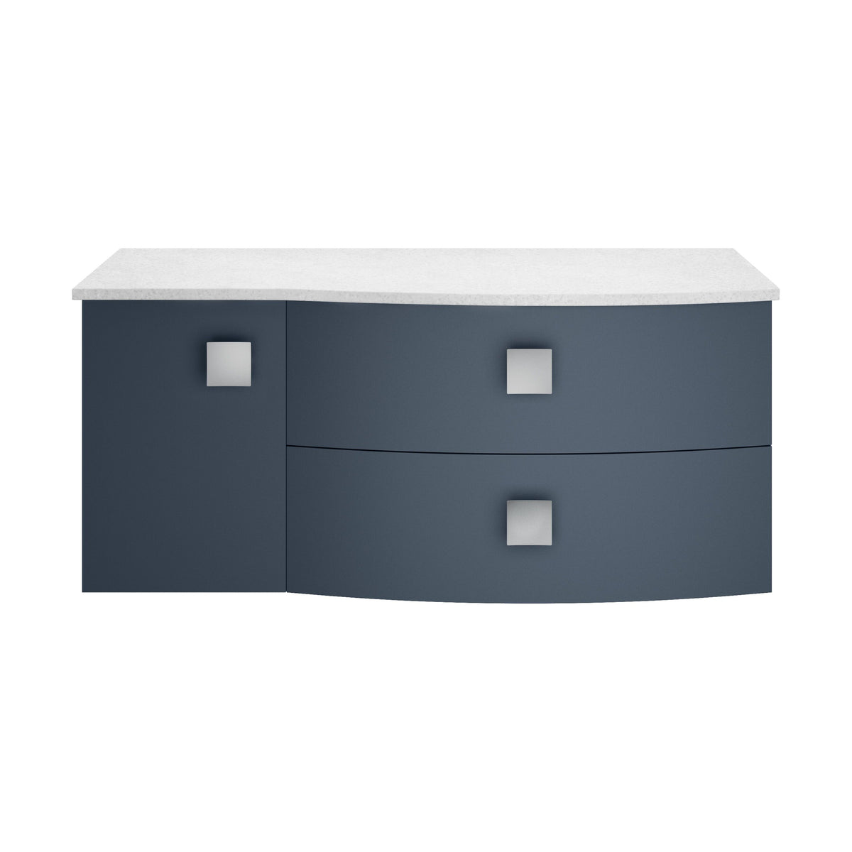Hudson Reed Sarenna 1000mm 2 Drawer 1 Door Wall Hung Right Hand Vanity Unit With White Marble Top
