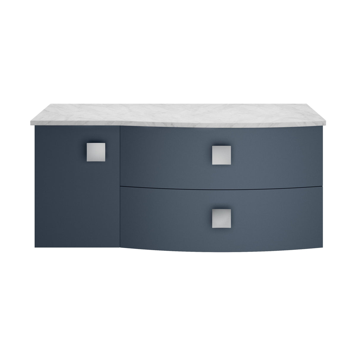 Hudson Reed Sarenna 1000mm 2 Drawer 1 Door Wall Hung Right Hand Vanity Unit With White Marble Top