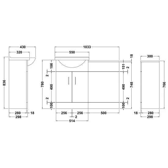 Complete 800mm Quadrant Shower Bathroom Package - Gloss White & Chrome