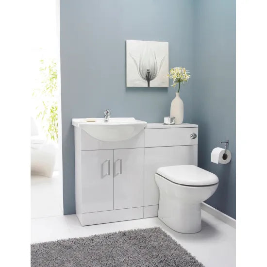 Complete 800mm Quadrant Shower Bathroom Package - Gloss White & Chrome