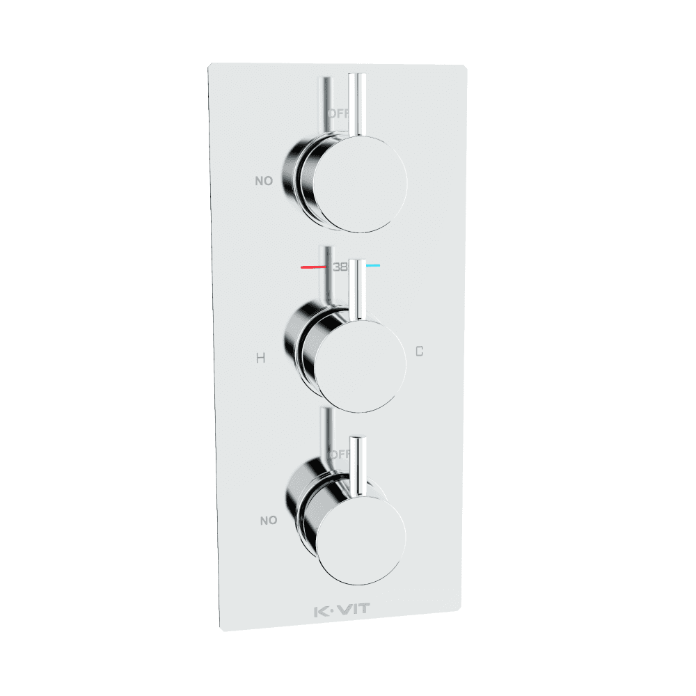 Plan Triple Concealed Thermostatic Shower Valve Round Handle (2 way) - SHO000PL