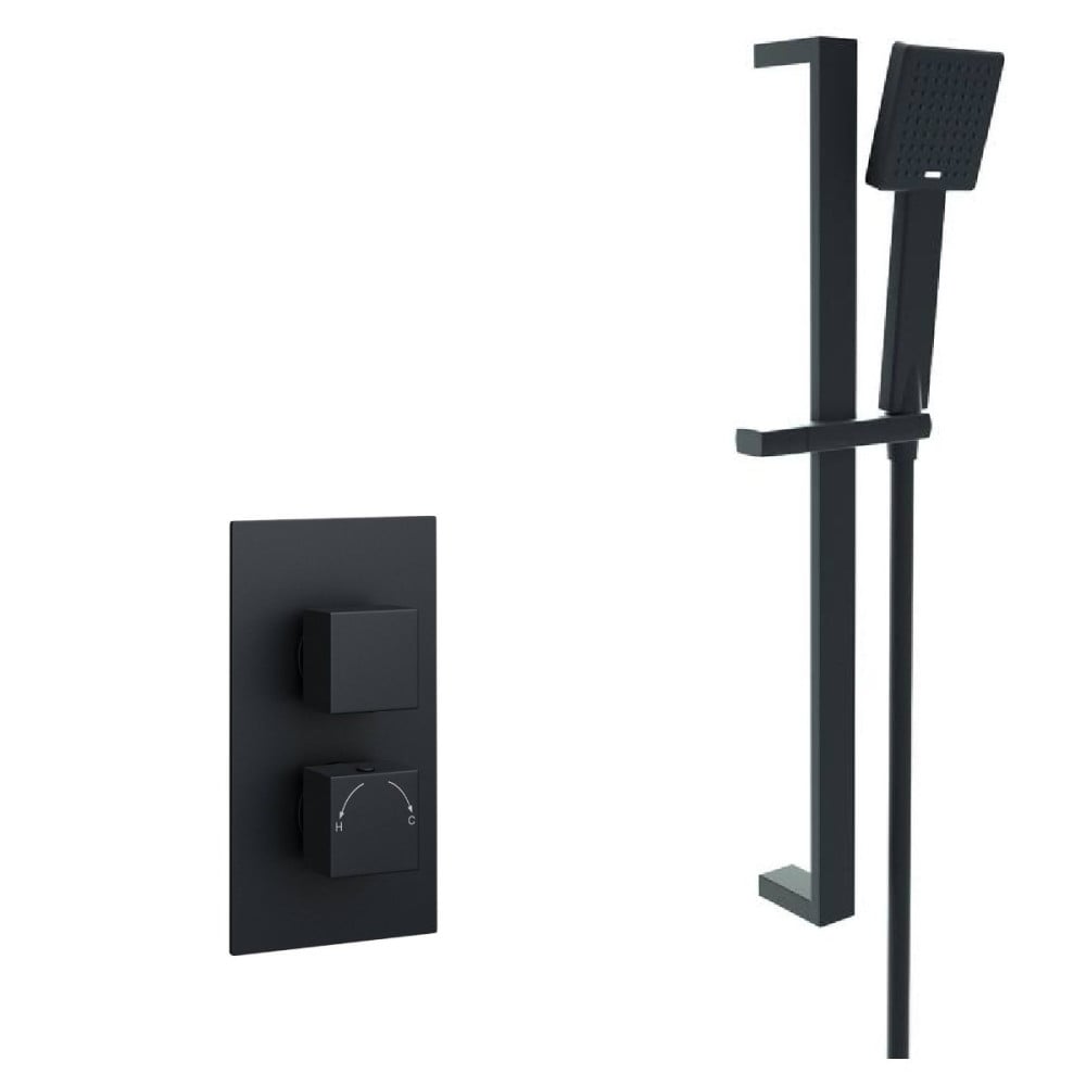Nero Square Concealed Therm. Shower Valve Matt Black - SHO047NS - SHO047NS 2