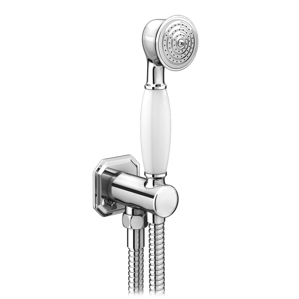 Traditional Outlet Elbow with Wall Bracket Flex & Handset - SHO101T
