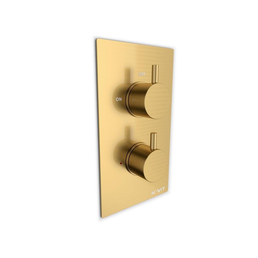 Ottone Concealed Therm. Shower Valve with Diverter Brushed Brass - SHO142OT - SHO142OT 2