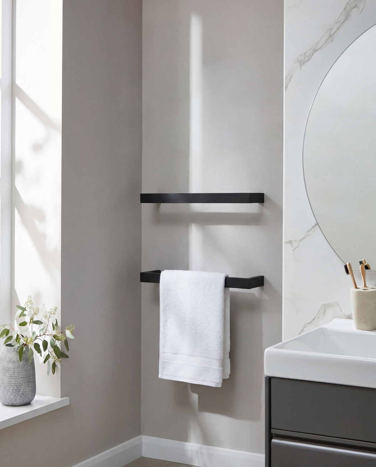 Singola Dry Electric Towel Rail 450mm - Black - SIN450BL - SIN450BL 4